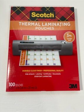 Scotch Thermal Laminating Pouches 3 Mil Letter Size  (100 Count) unopened pack